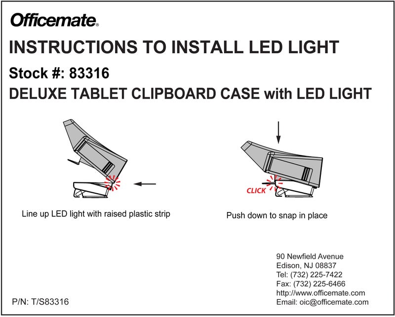 Officemate Deluxe Letter/A4 Size Tablet Clipboard Case with LED Light, Charcoal (83316) - Image 5
